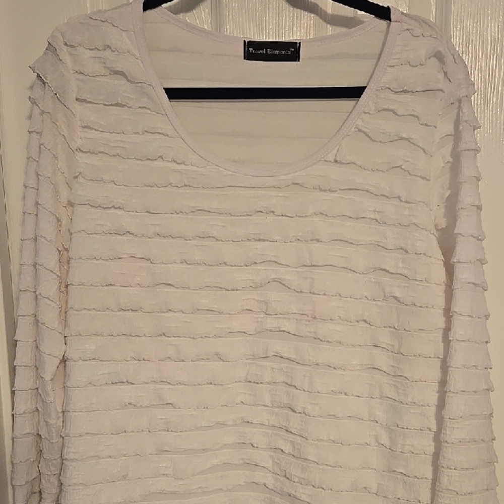 Ruffled White Blouse by